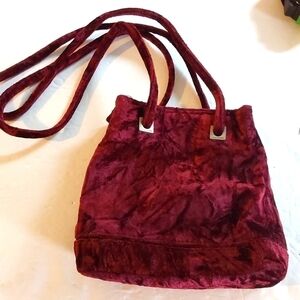 Villager Burgundy Wine Velvet Long straps Mini Bag Long Straps New!